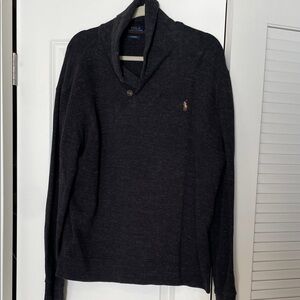 Polo by Ralph Lauren Men's Dark Gray Shawl Collar Sweater